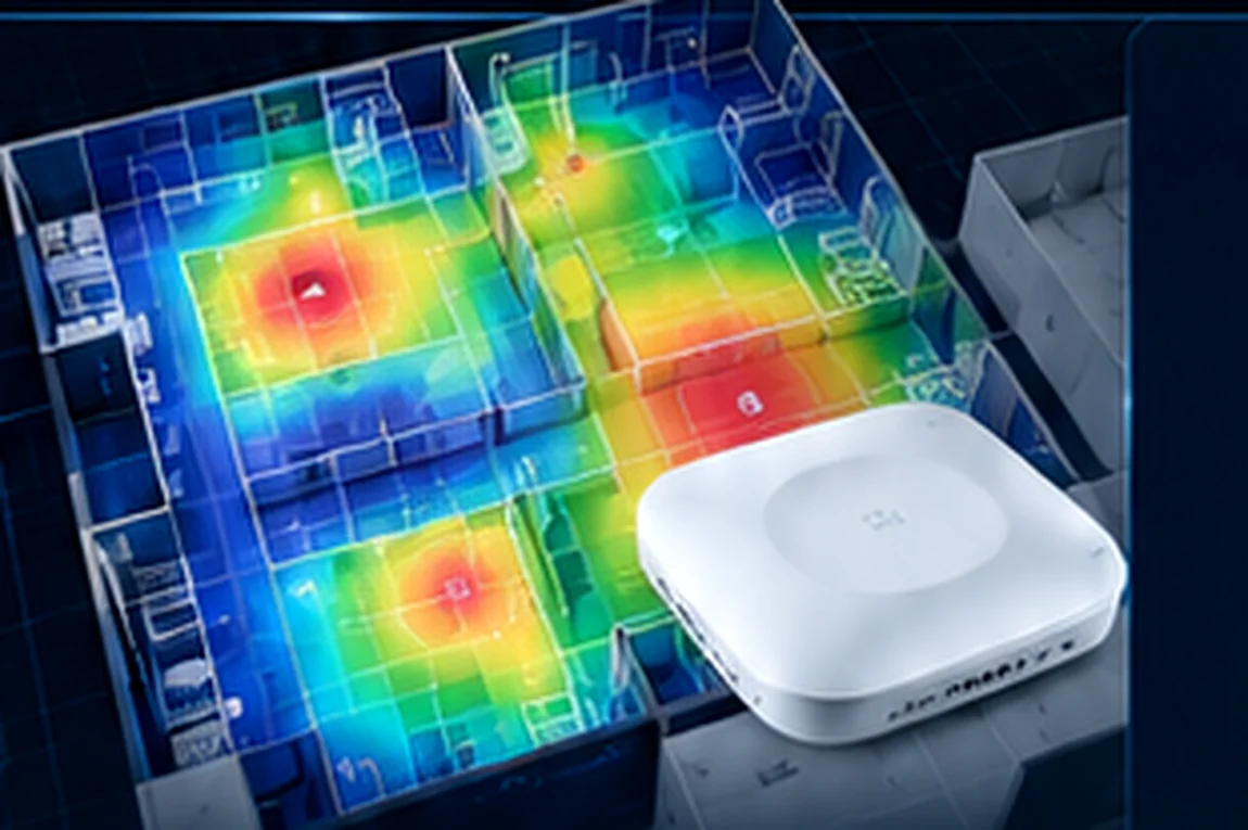 Exemplo ilustrativo de mapa de calor para análise de cobertura Wi-Fi